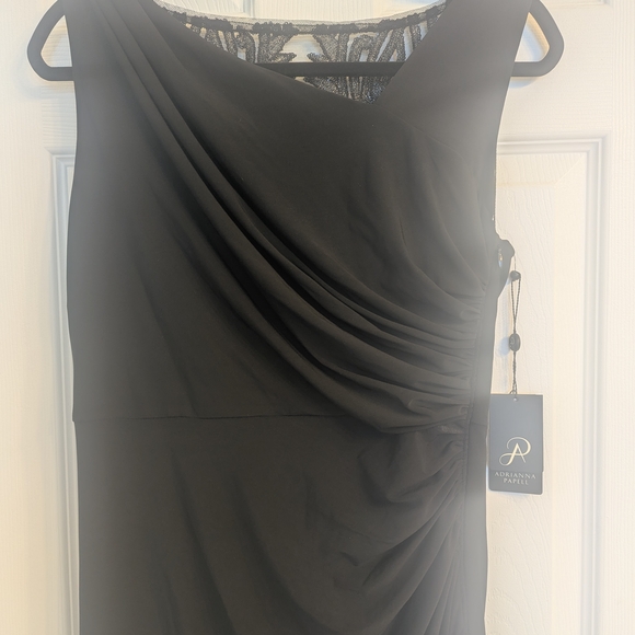 Adrianna Papell Black Backless Dress with Lace Detail - Picture 3 of 7